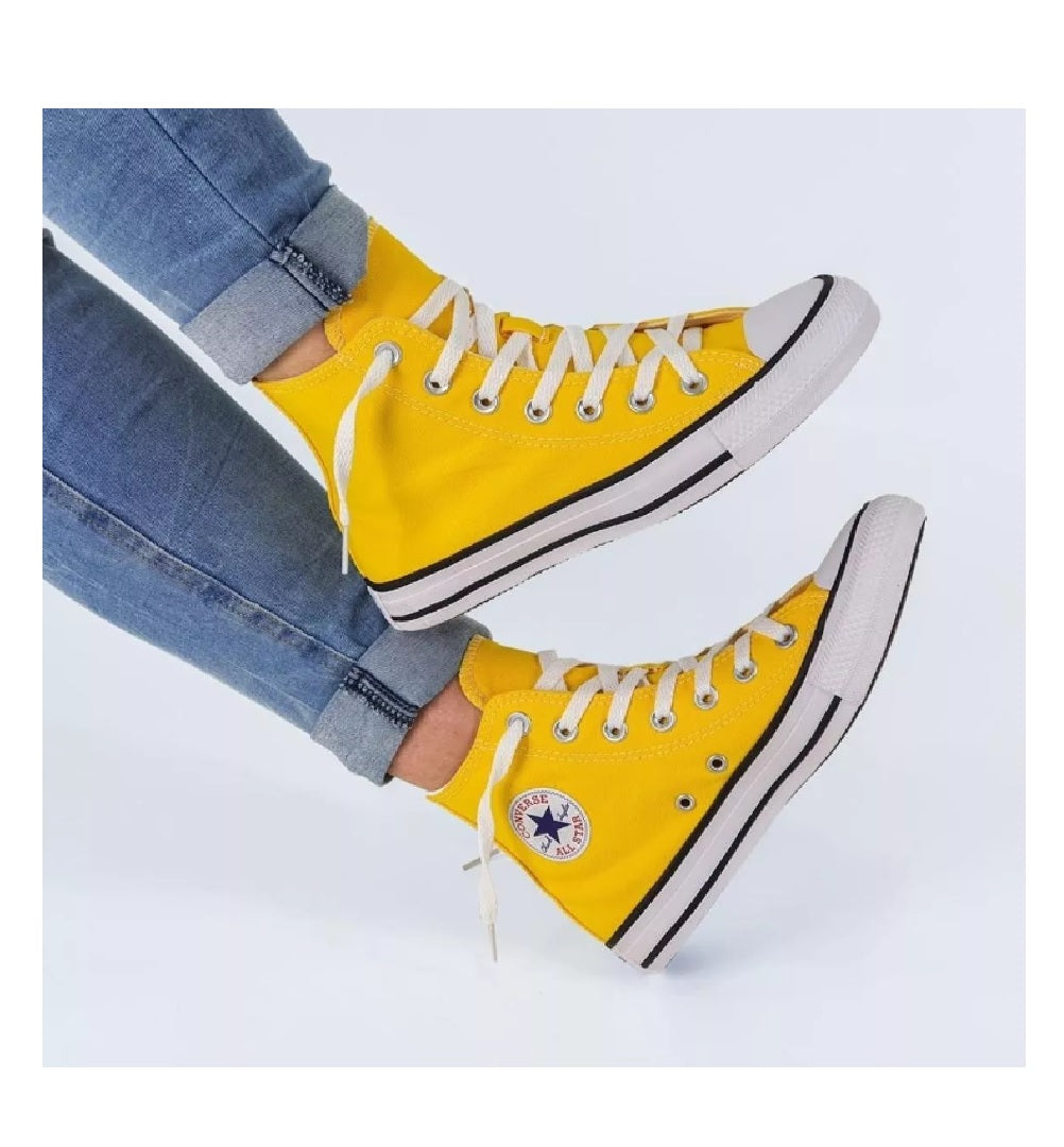 Tenis Bota Conv Amarelo Unissex Tamanho-0037