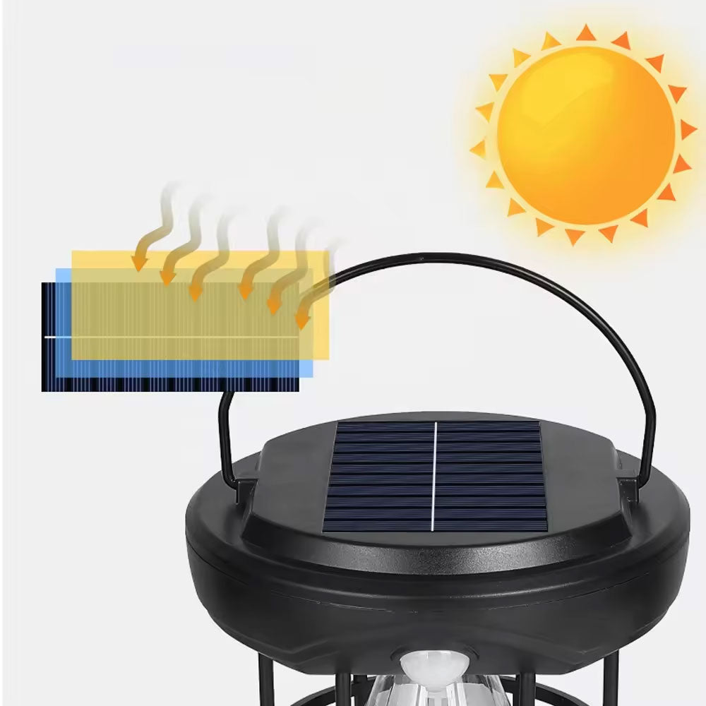 Luminária Lampião Recarregável Solar Com Sensor KR501