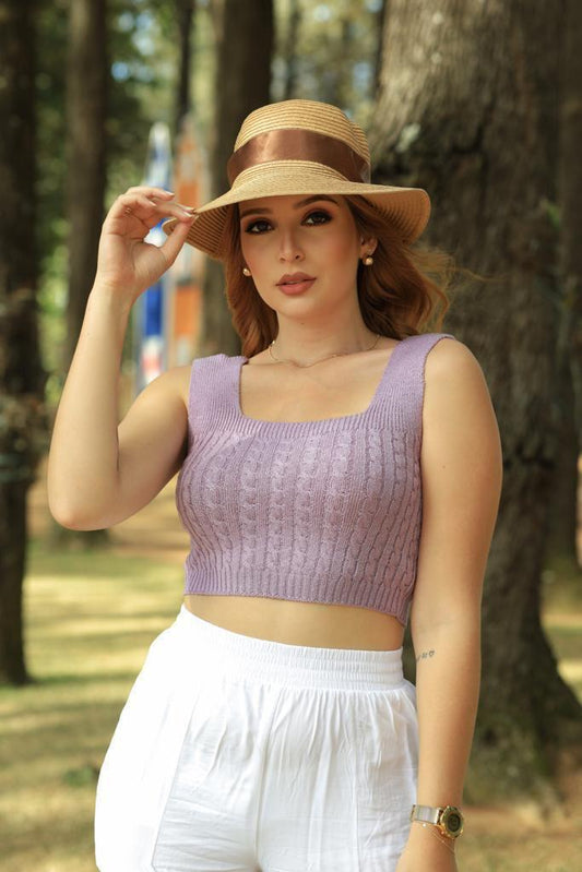 Cropped Feminino Alcinha Com Tranças Moda Blogueiras
