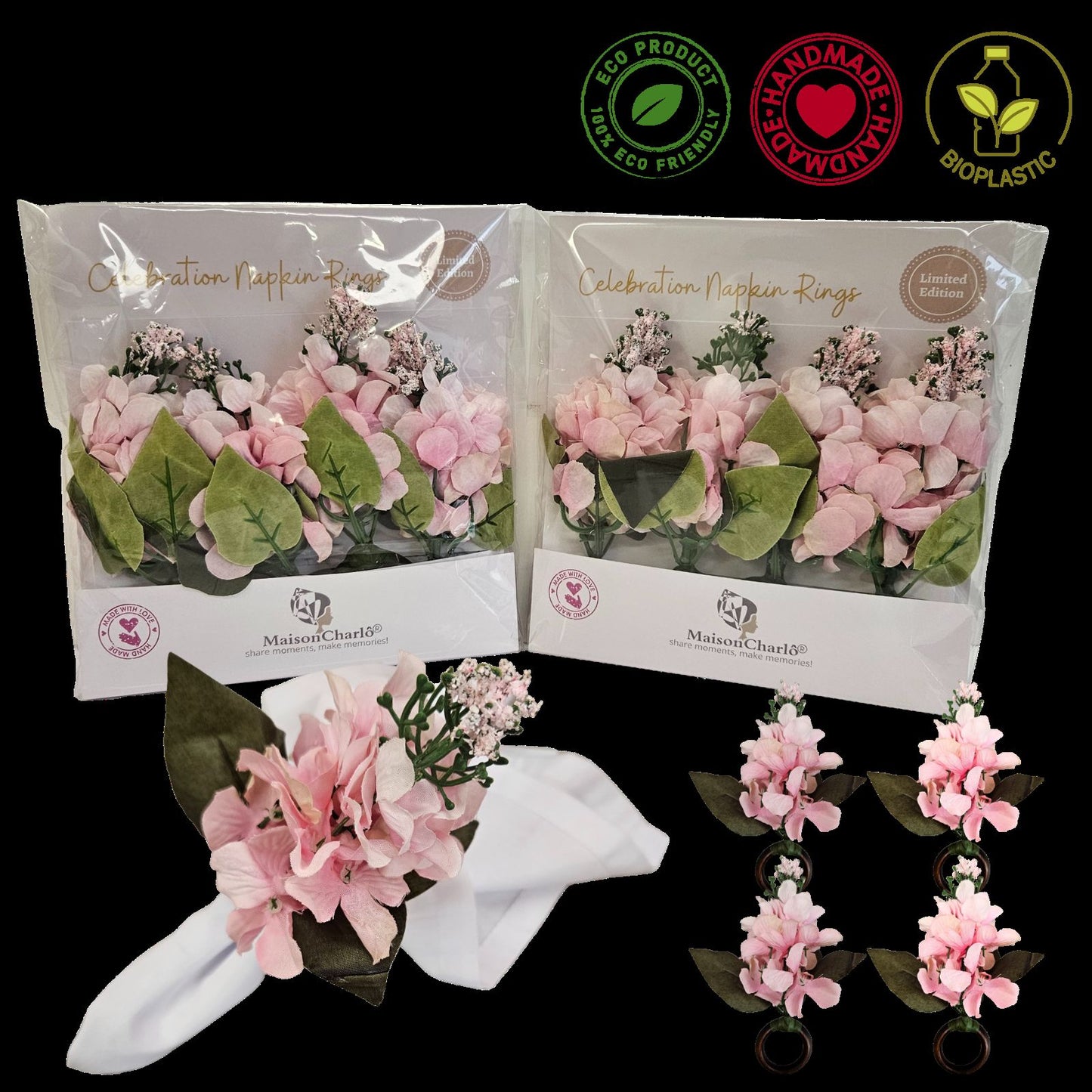 Kit 4 Porta Guardanapo Flor Boca de Leão Cor:Rosa