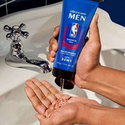 NBA Colonia Masculina 100ml + Gel 5 em 1 Cabelo, Corpo e Barba Men NBA 205g