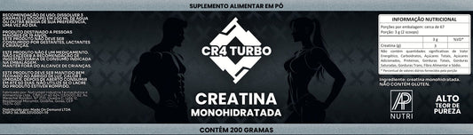 CREATINA - CR4 Turbo Creatina Monohidratada - 1 UNIDADE
